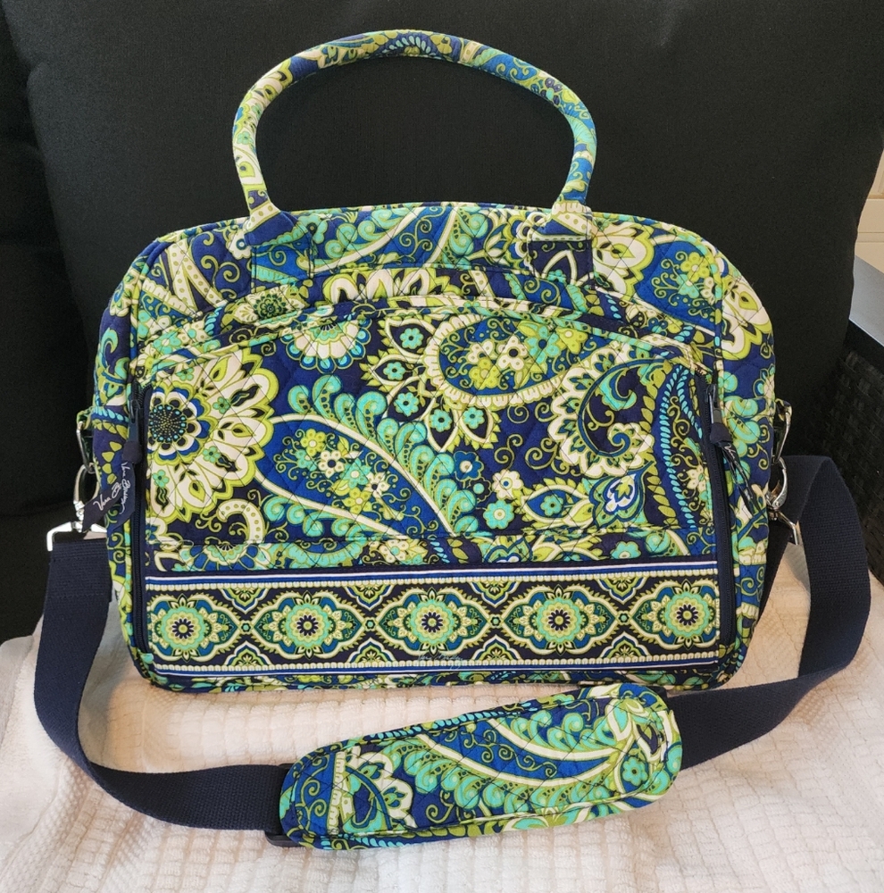Vera Bradley Weekend Bag Rhythm & Blues Paisley Travel Work Laptop Case Shoulder